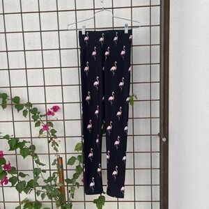 Womens Black Flamingo Art Of Where Yoga Leggings Workout XS Holiday Santa